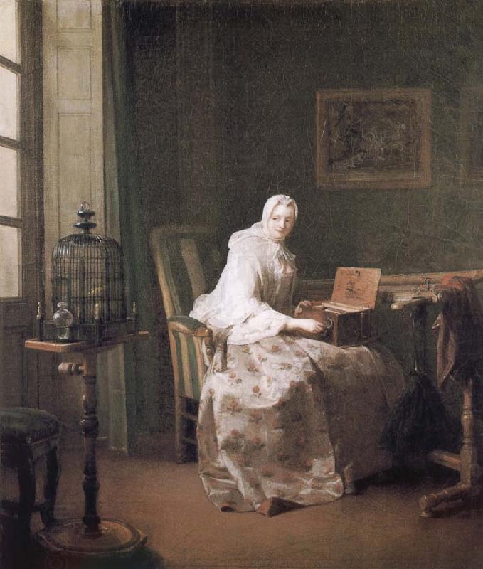 Jean Baptiste Simeon Chardin Birdie and woman China oil painting art